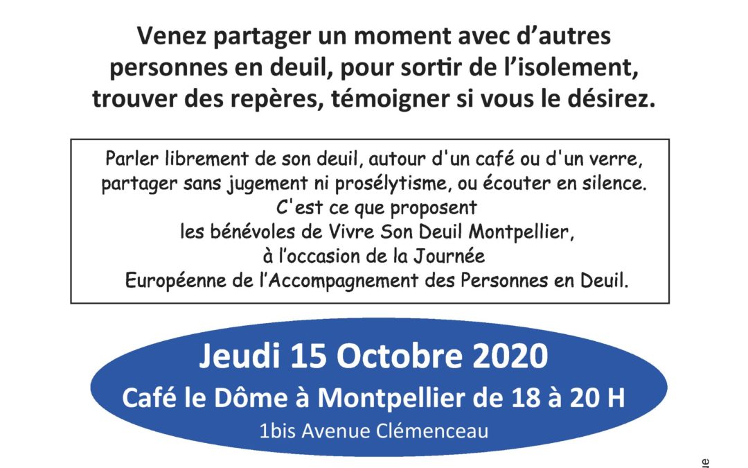 Montpellier: actions pour la journée européenne de l’accompagnement des personnes en deuil