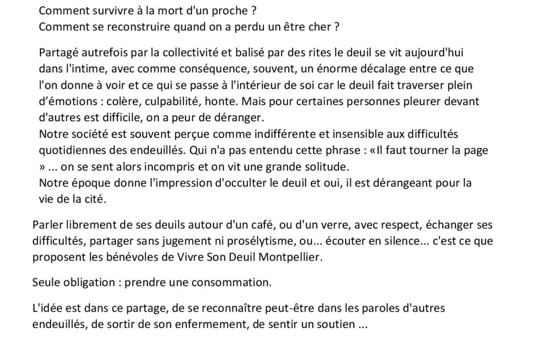Montpellier: Café deuil