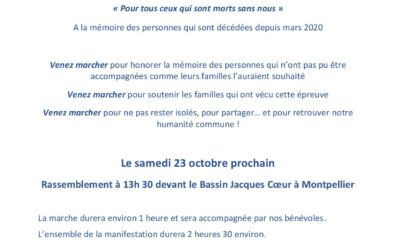 Marche Blanche Montpellier le 23 octobre 2021